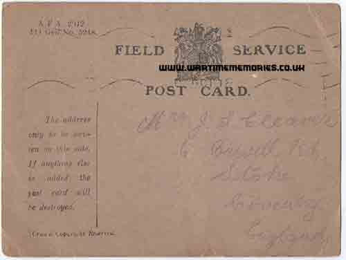 <p>Reverse side of the same postcard